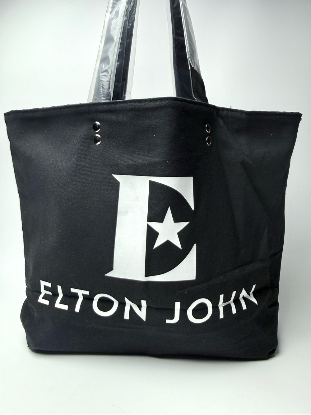 Elton John V.I.P. Black Canvas Tote Bag 14x14 Concert Merch Style